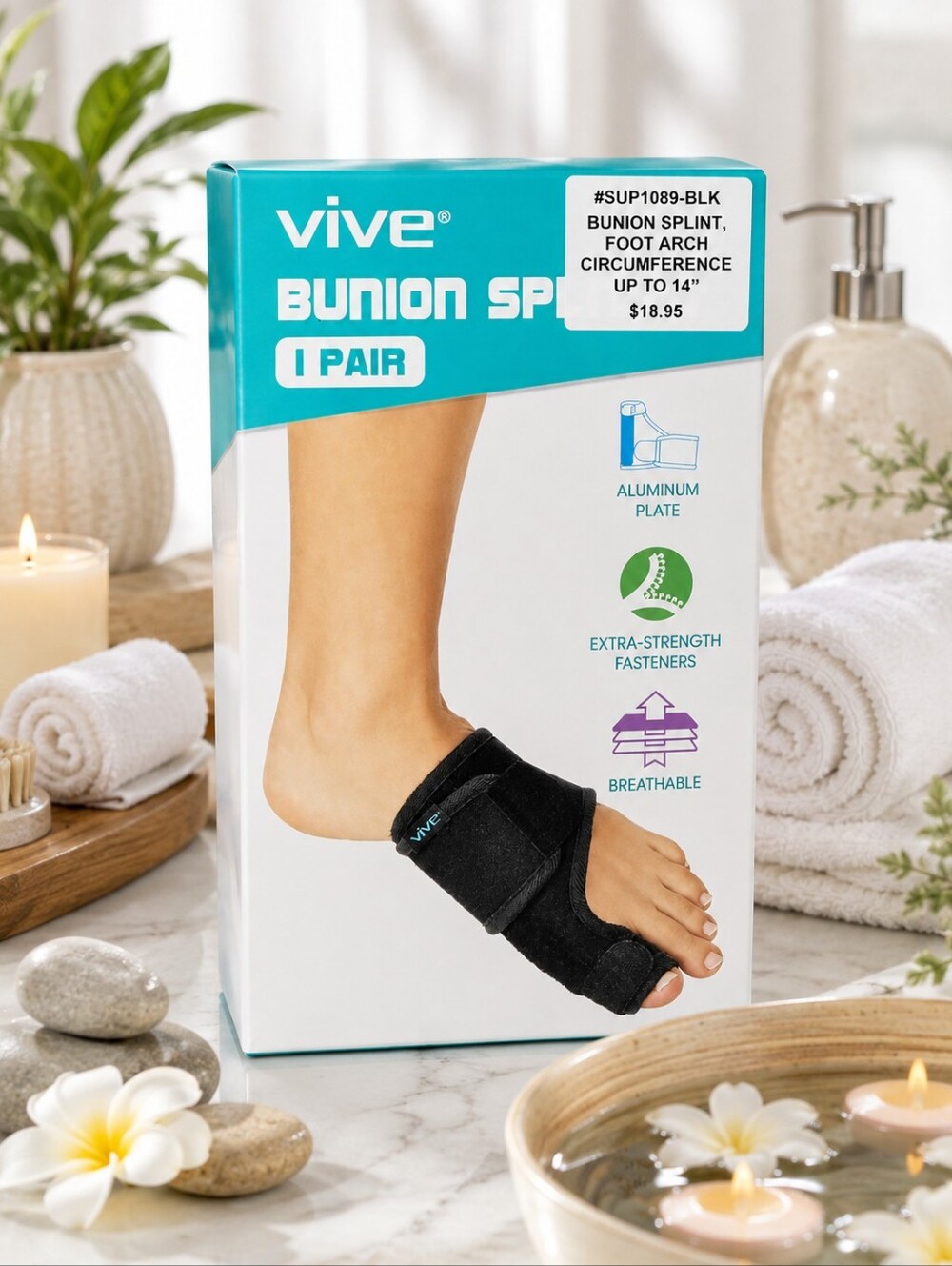 NWT VIVE BUNION SPLINT CORRECTIVE FOOT BRACE ARCH CIRCUMFERENCE 14"